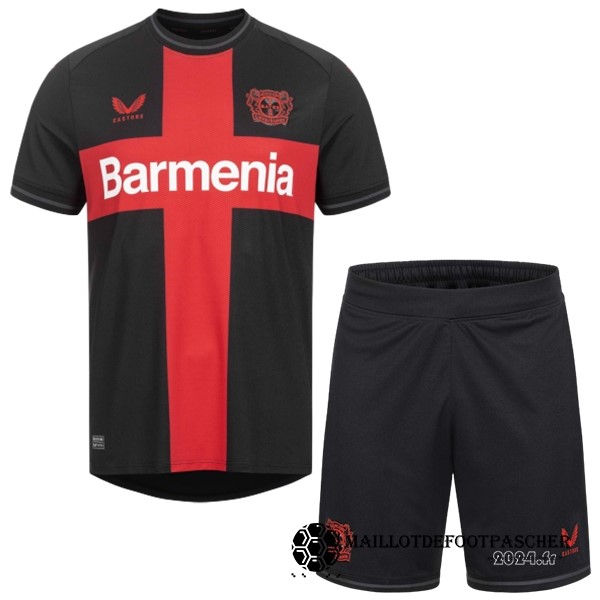 Third Conjunto De Enfant Leverkusen 2023 2024 Noir Maillot De Foot Personnalisé Pas Cher