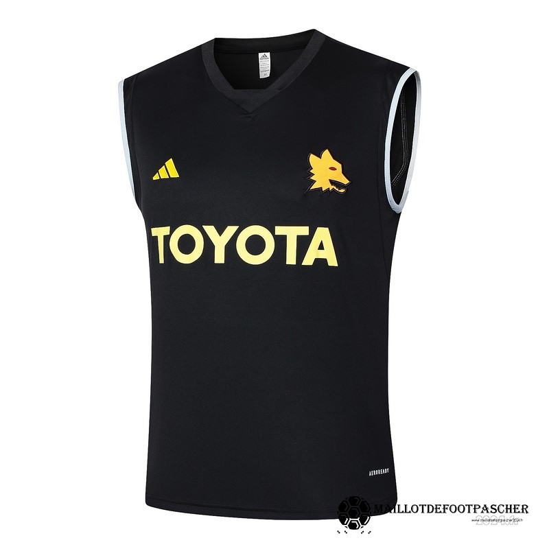 Entrainement Sans Manches AS Roma 2023 2024 Noir Maillot De Foot Personnalisé Pas Cher